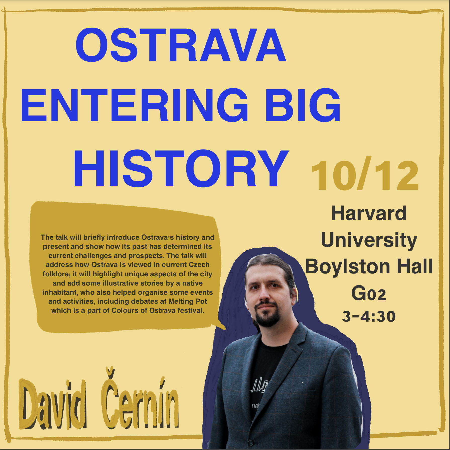 October 12, 2024: Ostrava entering big history – a talk by Professor David Černín